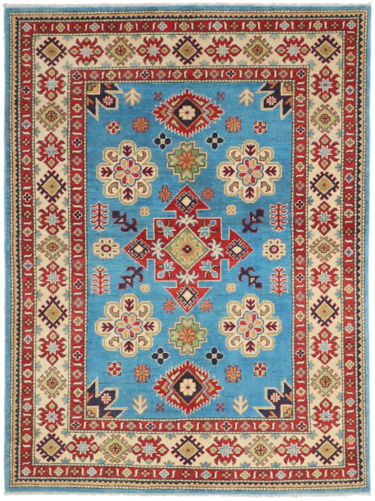 Kazak Diyar Teppich 201x146 cm, 160.000 Knoten, handgeknüpft, Perserteppich