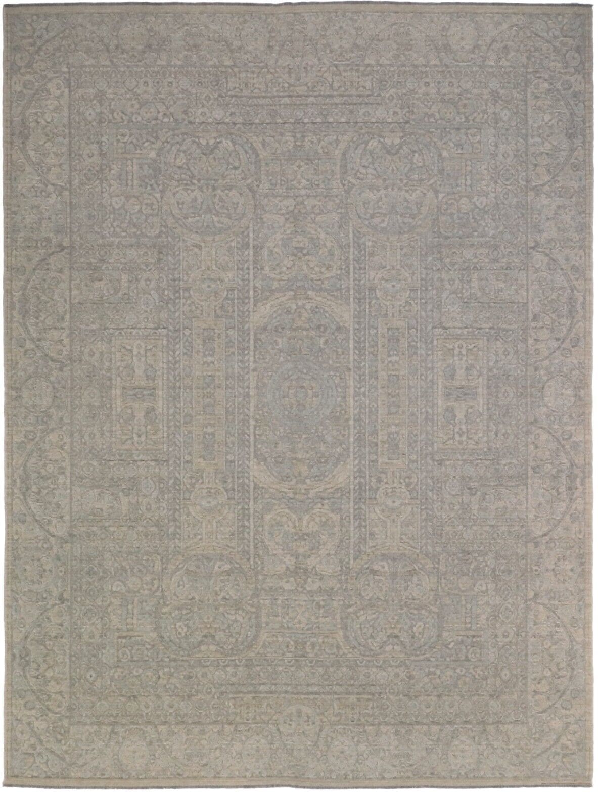 Modern Designer Perserteppich 254x334 cm Echte Wolle Beige handgeknüpft