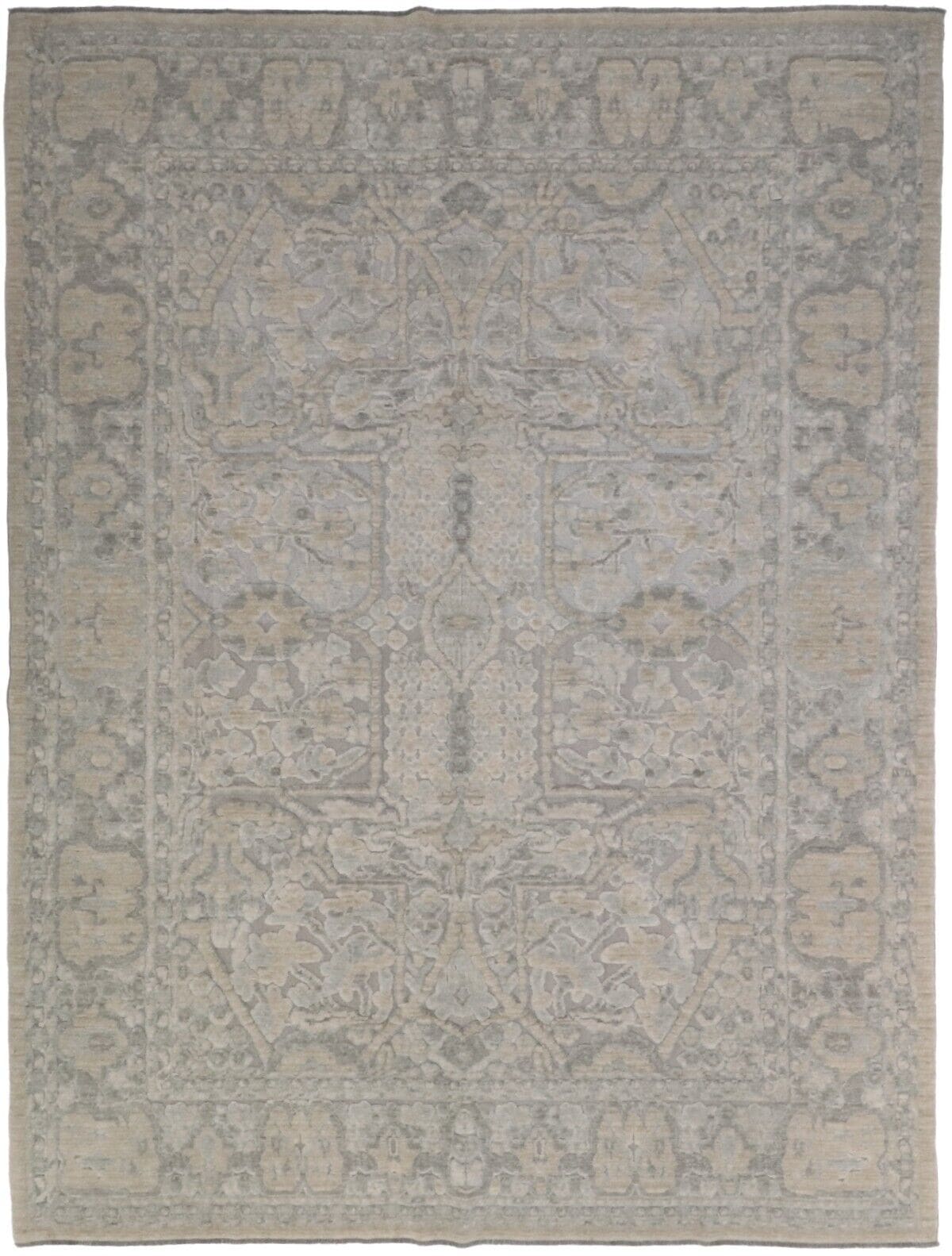 Modern Designer Perserteppich 256 x 334 cm Beige handgeknüpft