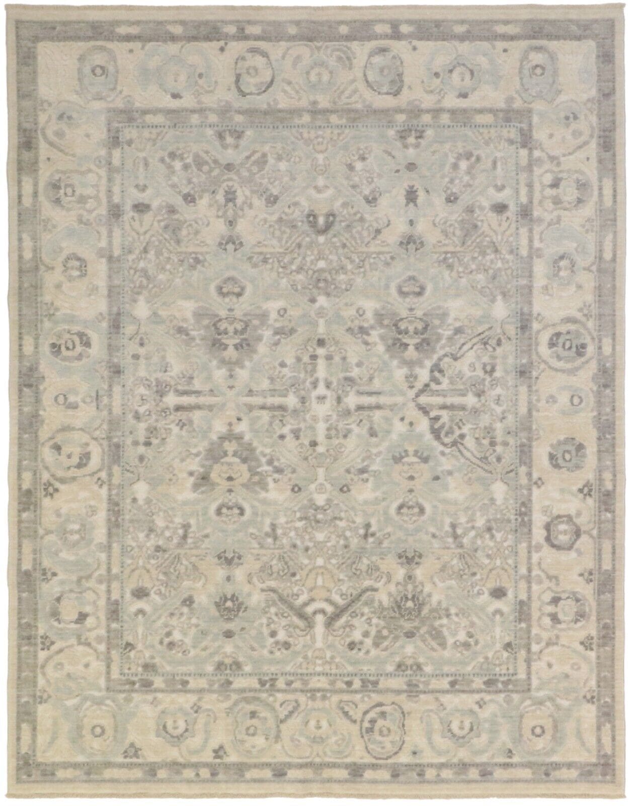 Moderner Designer Perserteppich 182x231 cm Beige, handgeknüpft