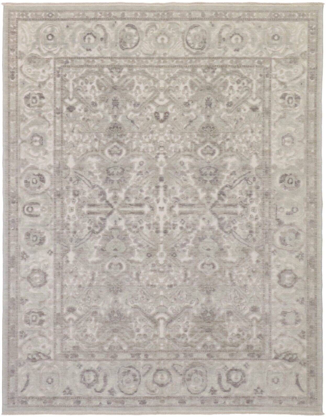 Moderner Perserteppich 180x230 cm aus Wolle - Handgeknüpft, Beige