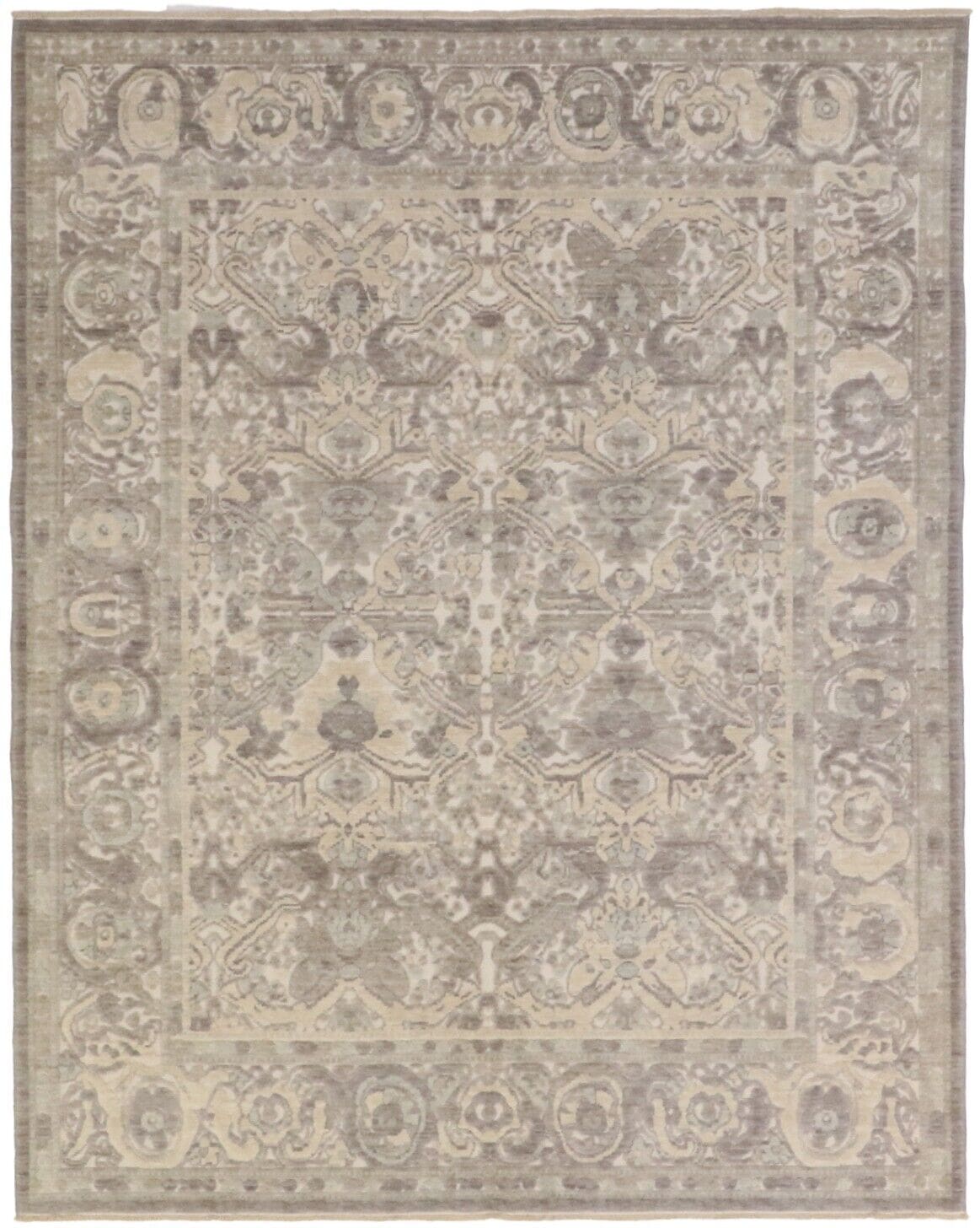 Moderner Perserteppich 184 x 230 cm Beige, handgeknüpft, Wolle Relief