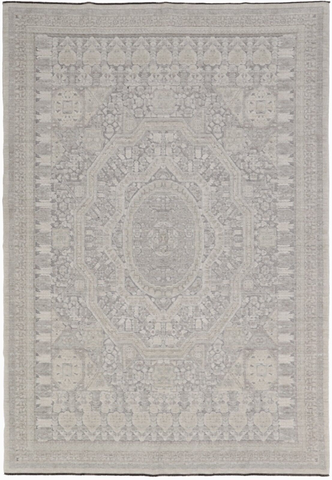 Moderner Perserteppich 200x287 cm, echte Wolle, handgeknüpft, Beige