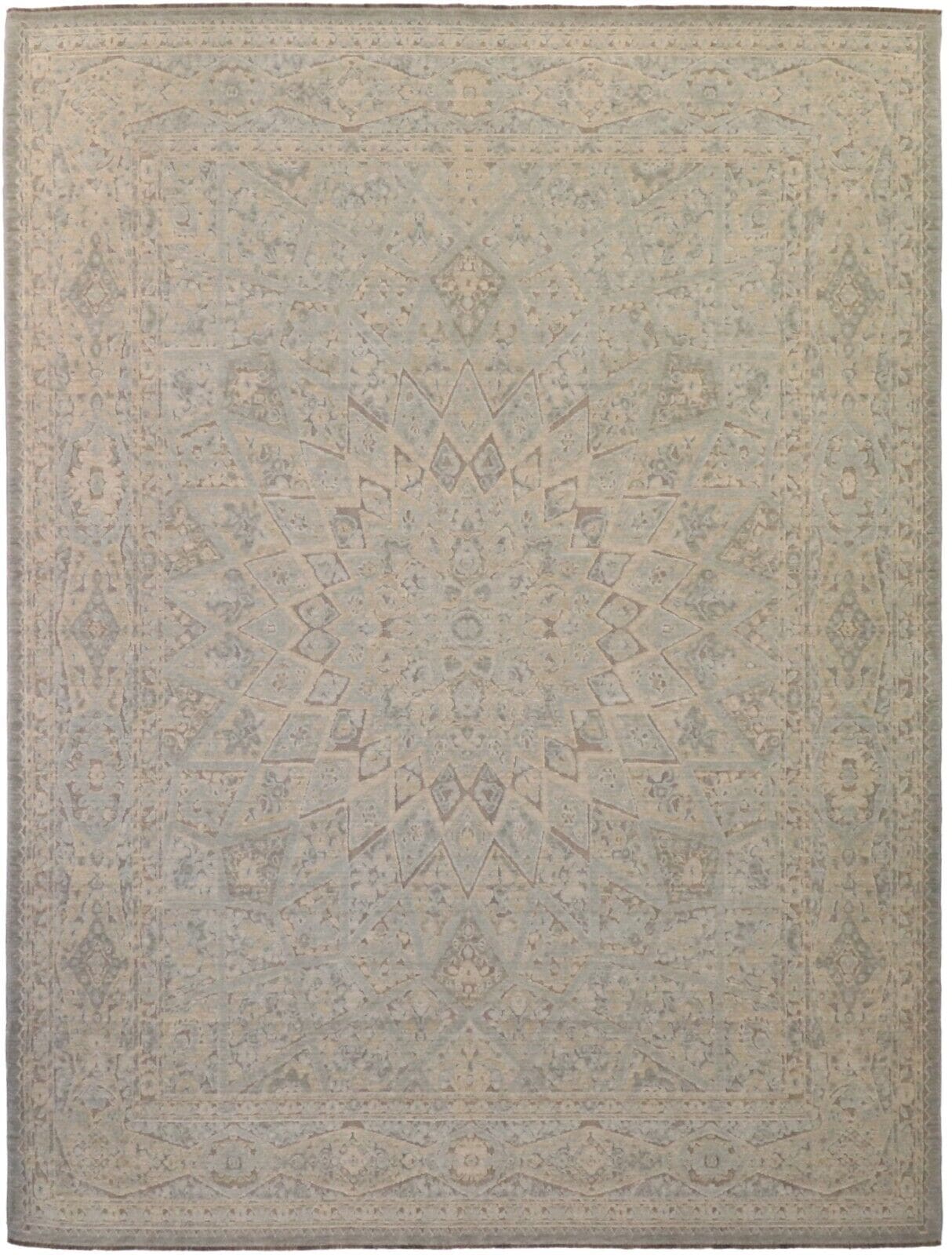 Moderner Perserteppich 255x336 cm Beige, relief Design, handgeknüpft