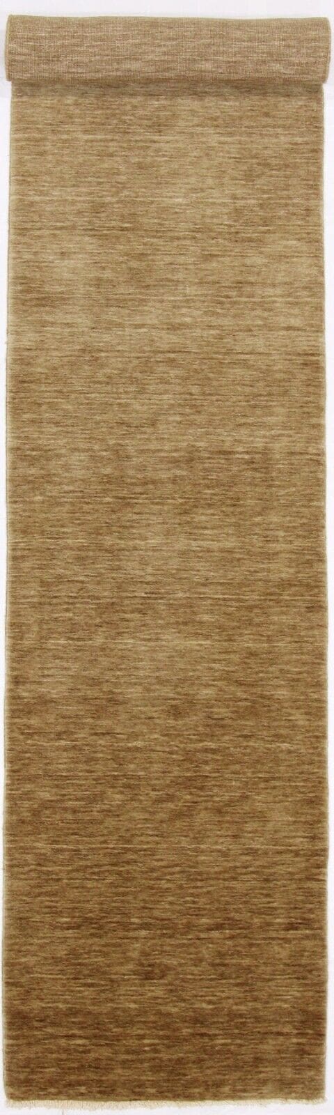 Original Indo Modern Perserteppich 397 x 74 cm einfarbig, handgeknüpft