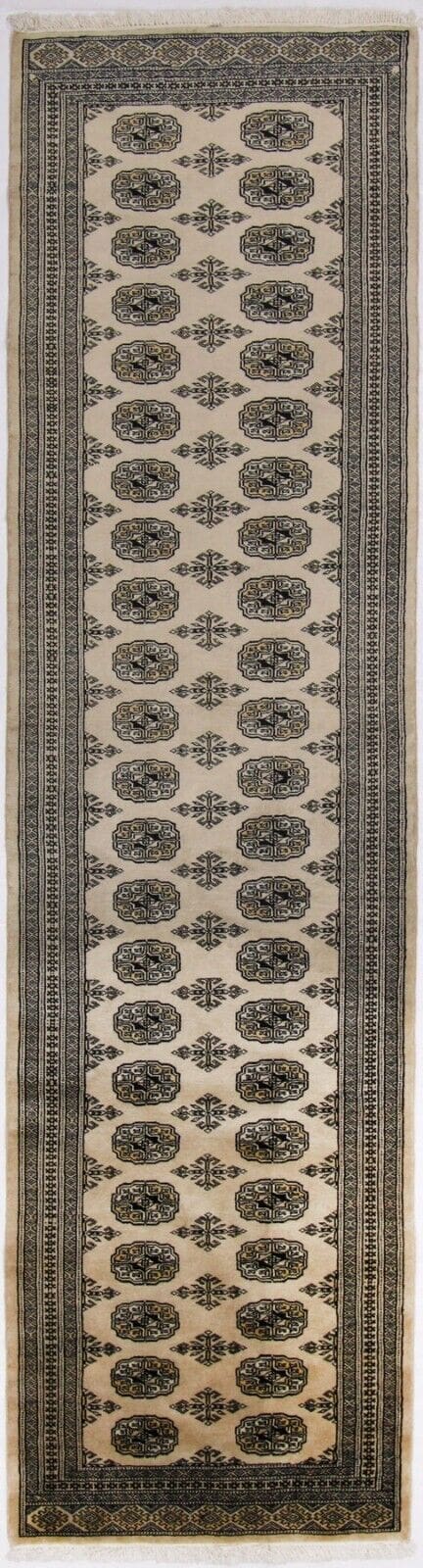 Original Pakistan Teppich Buchara 304x79 cm, Top Zustand, handgeknüpft, Perserteppich
