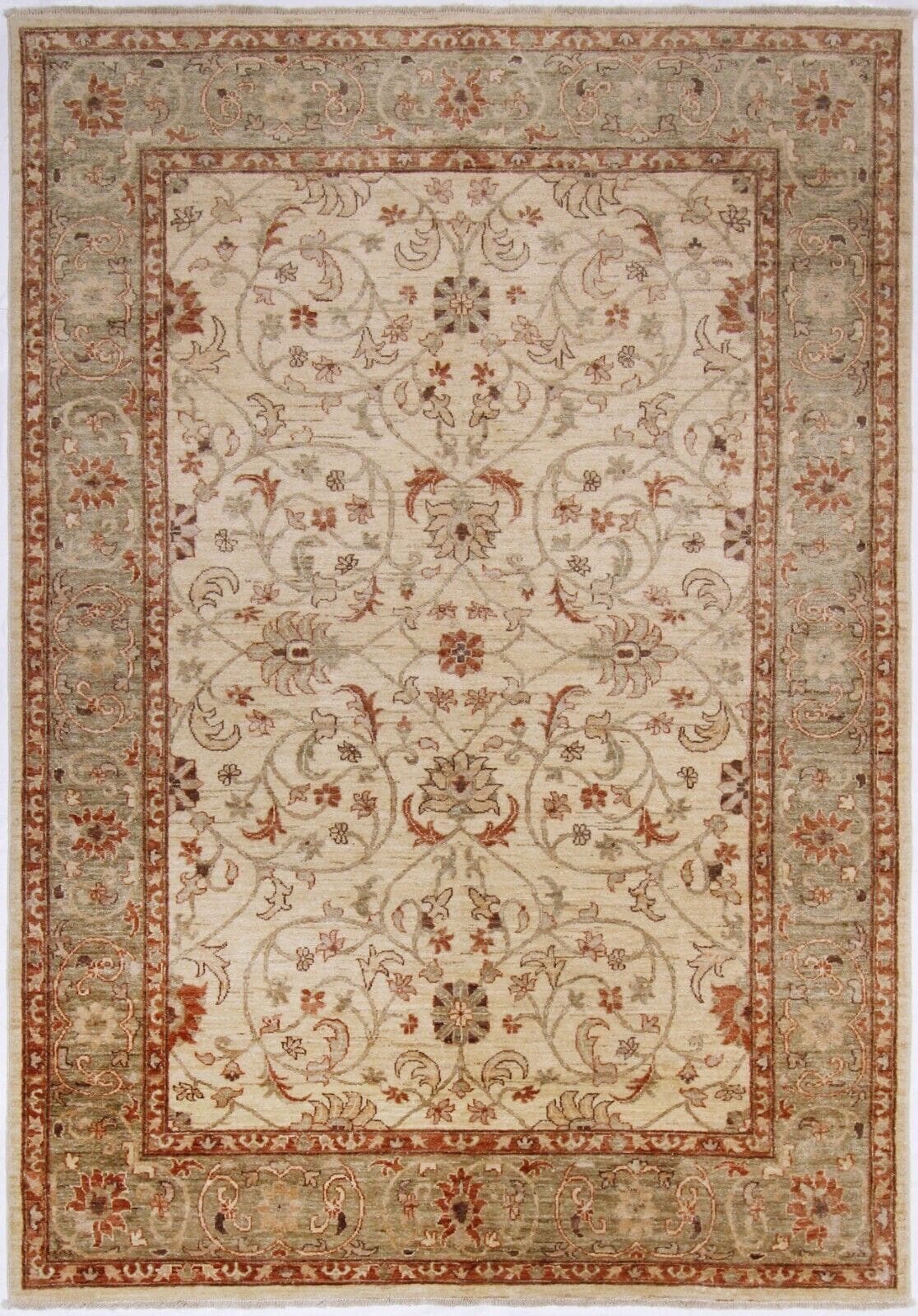 Original Pakistan Teppich Ziegler 272x190 cm - 100% handgeknüpft Perserteppich