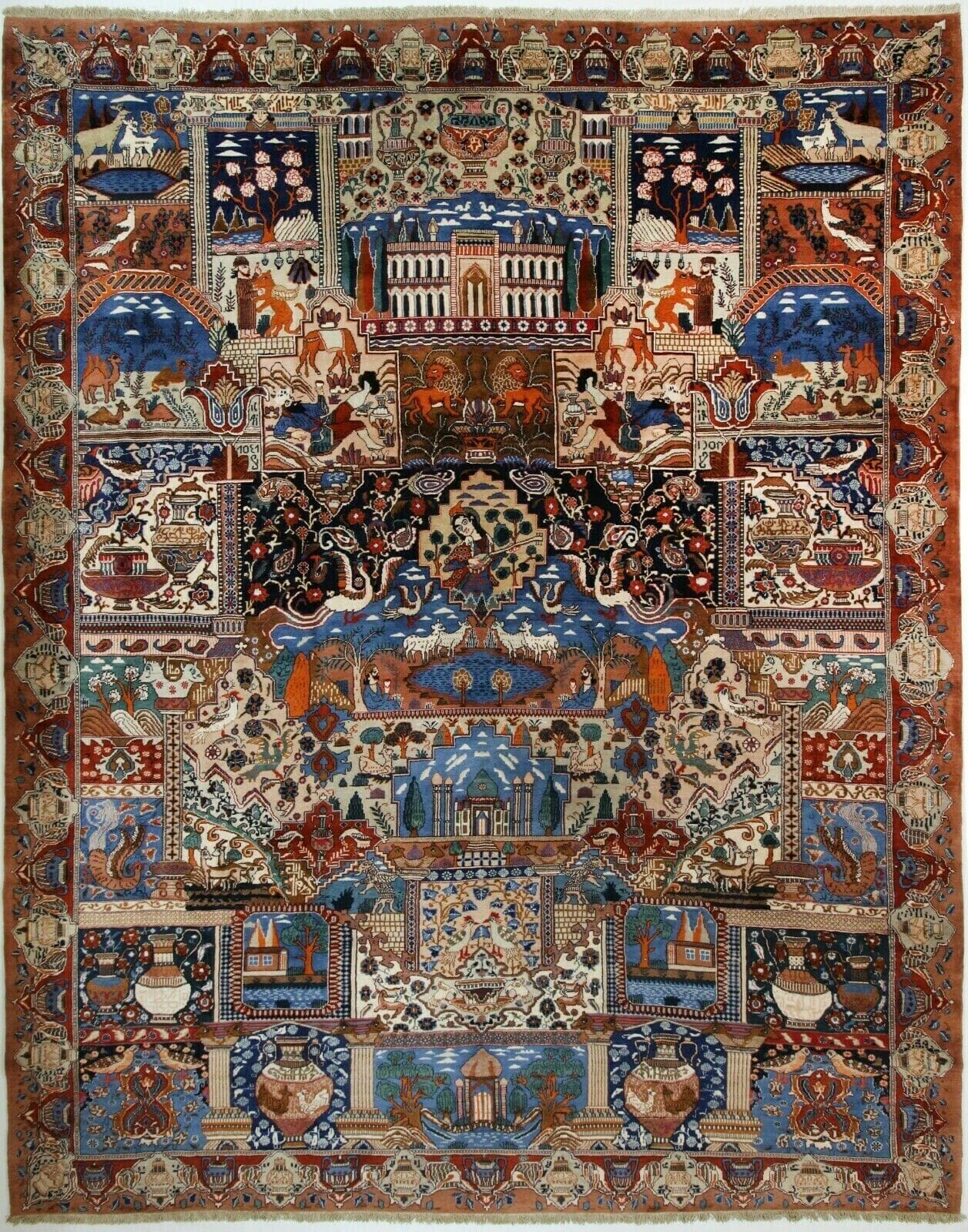 Original Perserteppich Kashmar 380x310 cm, Top Zustand, handgeknüpft