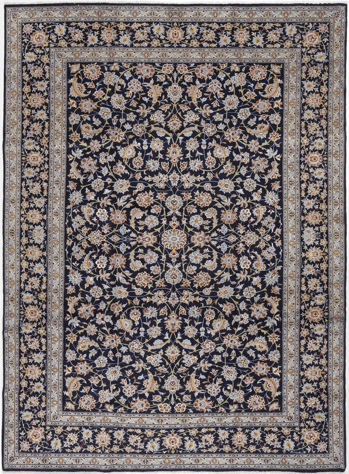 Original Perserteppich Keshan 385x280 cm - Handgeknüpft, Top Zustand