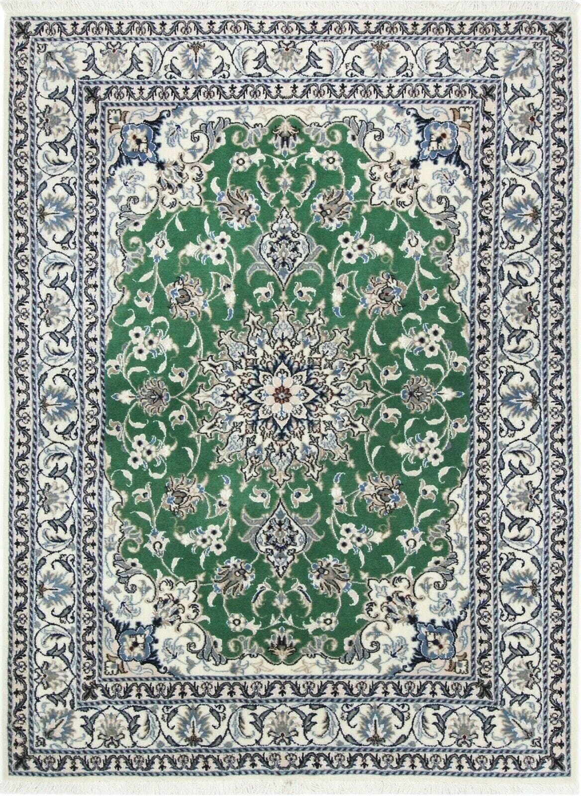 Original Perserteppich Nain 200x149 cm - Handgeknüpft, Top Zustand