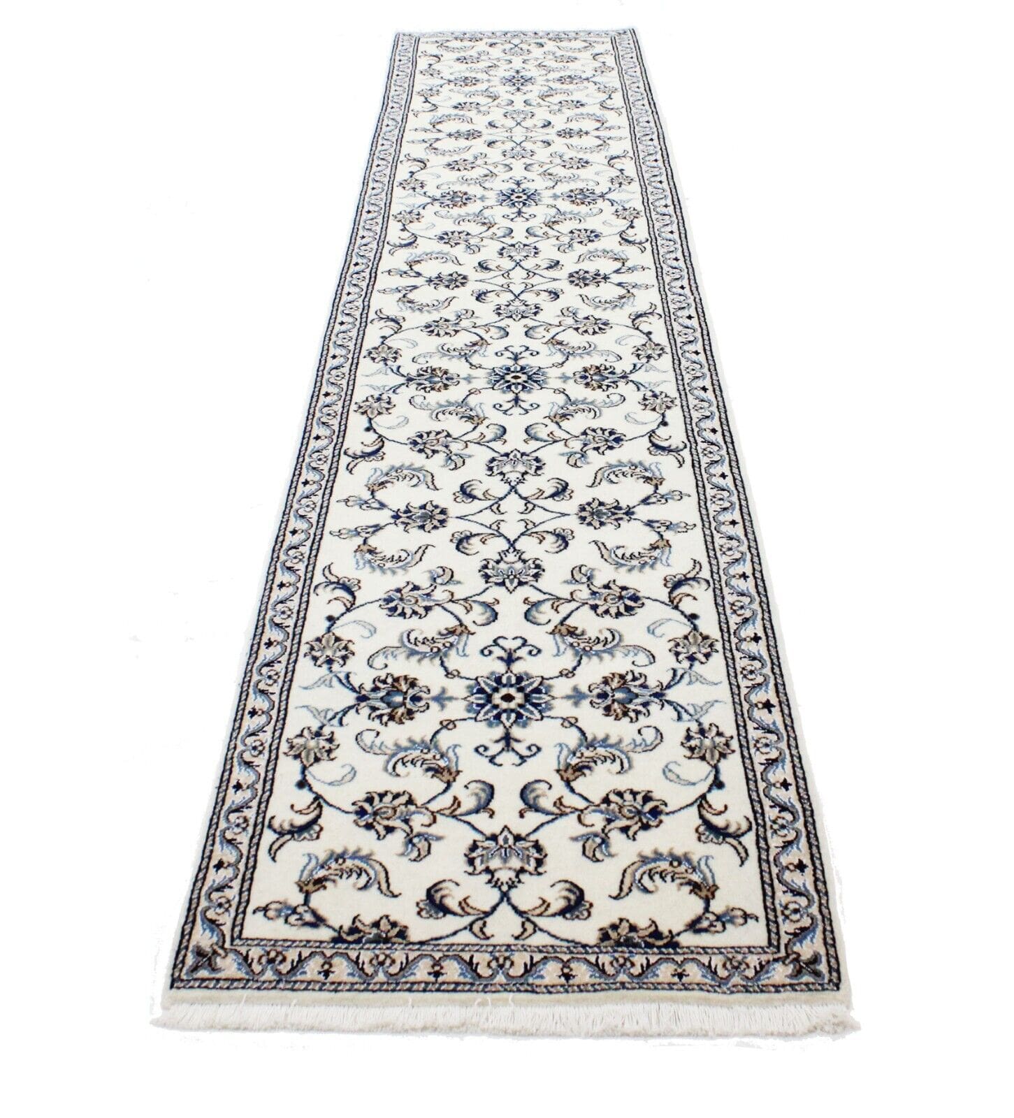 Original Perserteppich Nain 385x77 cm, Top Zustand, handgeknüpft Läufer