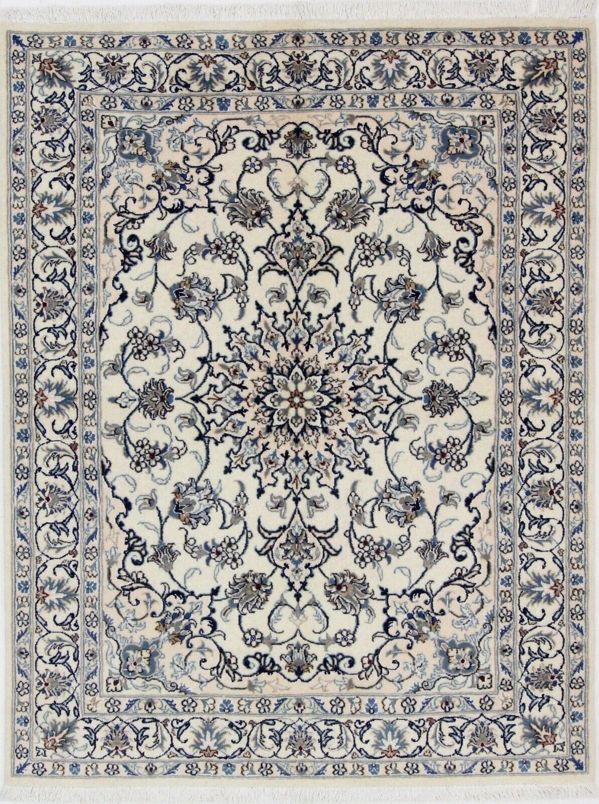 Original Perserteppich Nain Kashmari 194x146 cm, handgeknüpft