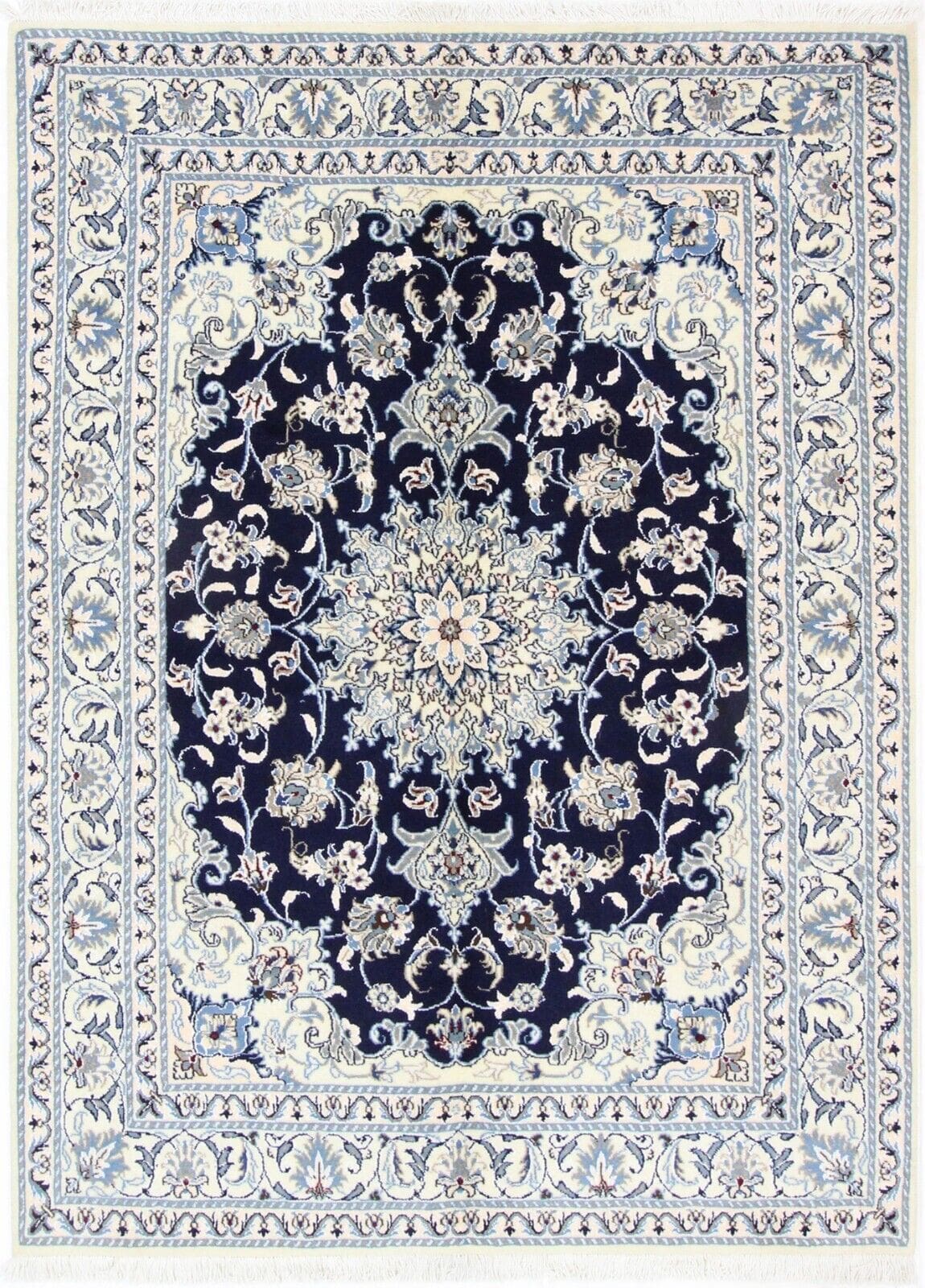 Original Perserteppich Nain Kashmari 198x144 cm, handgeknüpft