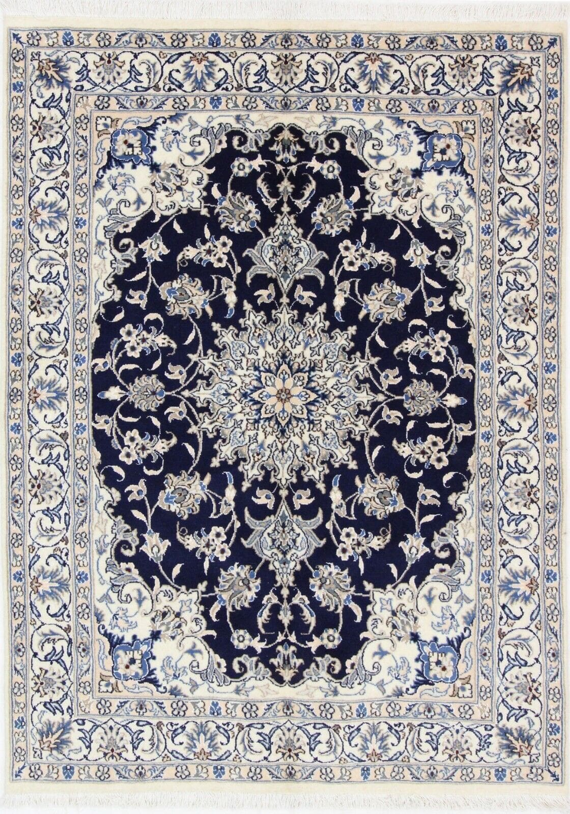 Original Perserteppich Nain Kashmari 202x145 cm, handgeknüpft