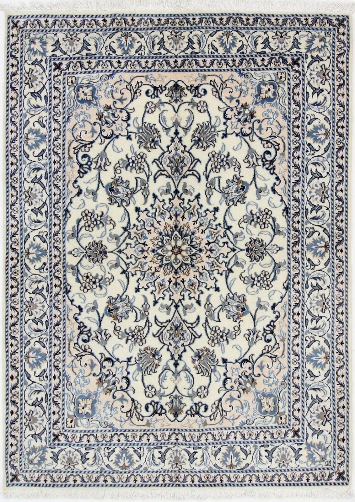 Original Perserteppich Nain Kashmari 202x146 cm, handgeknüpft