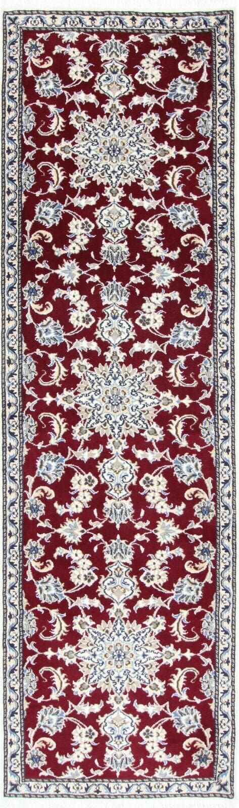 Original Perserteppich Nain Kashmari 282x80 cm, handgeknüpft Läufer