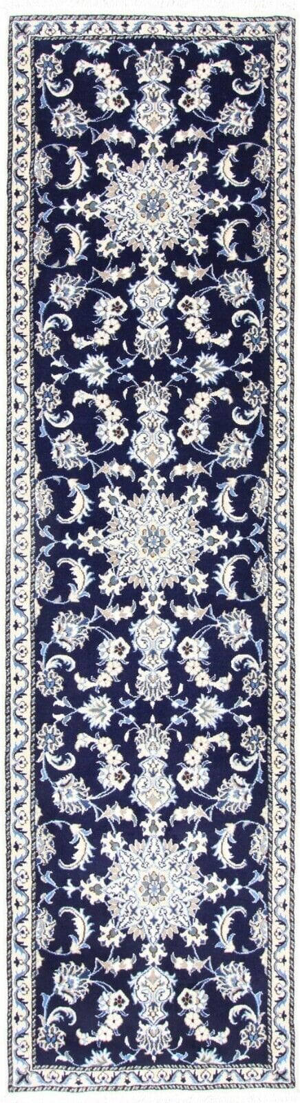 Original Perserteppich Nain Kashmari 291x72 cm, handgeknüpft Läufer