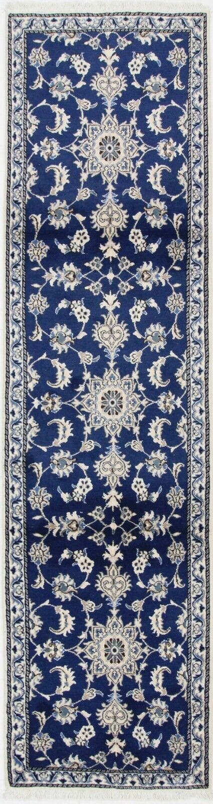 Original Perserteppich Nain Kashmari 293x76 cm, handgeknüpft Läufer