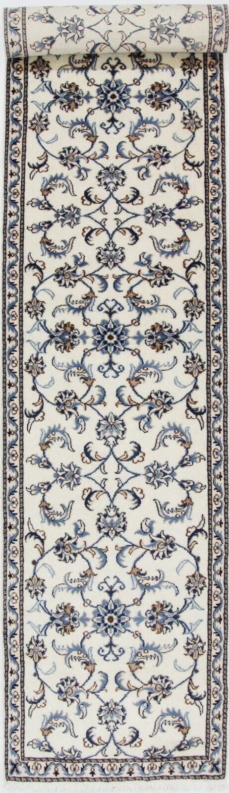 Original Perserteppich Nain Kashmari 390x75 cm, handgeknüpft, Top Zustand