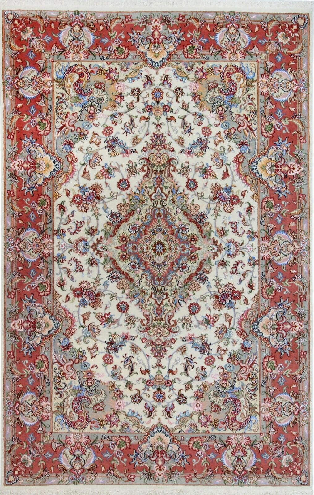 Original Perserteppich Tabriz 297x191 cm, Top Zustand, handgeknüpft