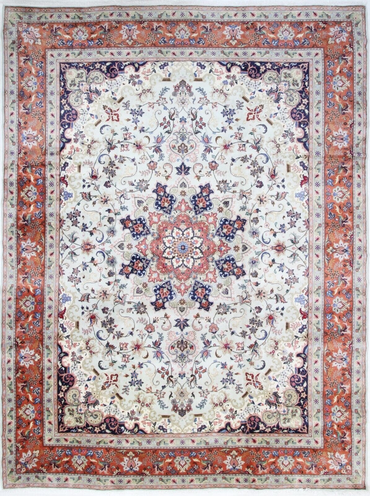 Original Perserteppich Tabriz 394x300 cm - handgeknüpft, Wollteppich