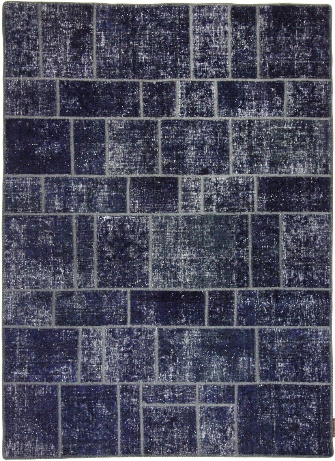 Stonwash Vintage Patchwork 240x171 cm - Handgeknüpfter Perserteppich