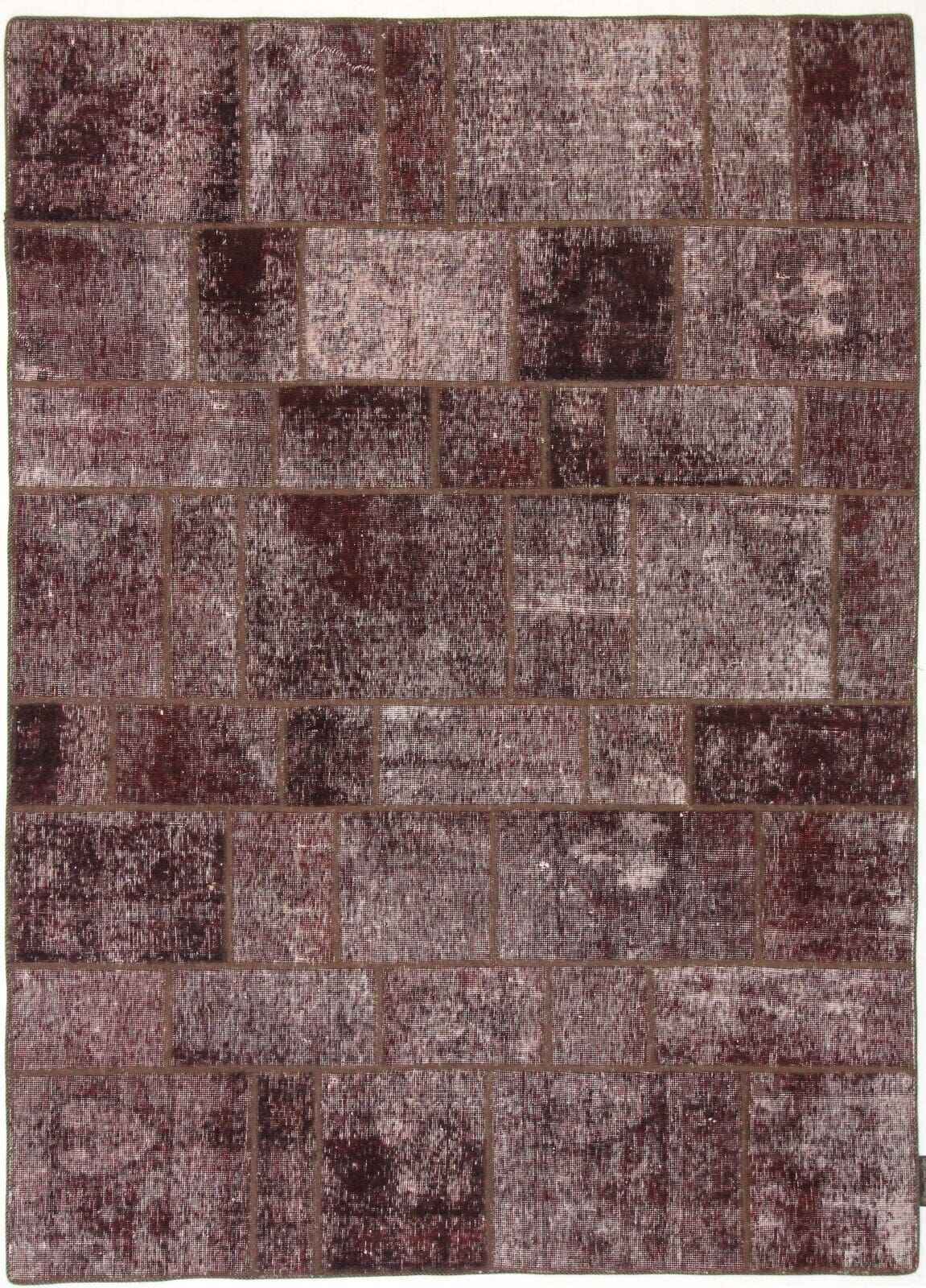 Stonwash Vintage Patchwork Perserteppich 241x171 cm, handgeknüpft