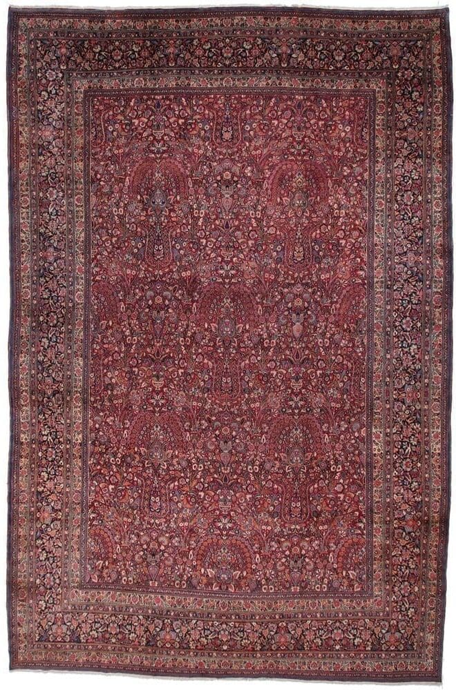 Großer Kirman Perserteppich 375x570cm, handgeknüpft, florales Design