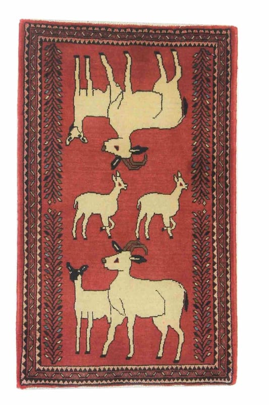 Abadeh Orientteppich 100x60 Sechsecke & Rosetten, handgeknüpft