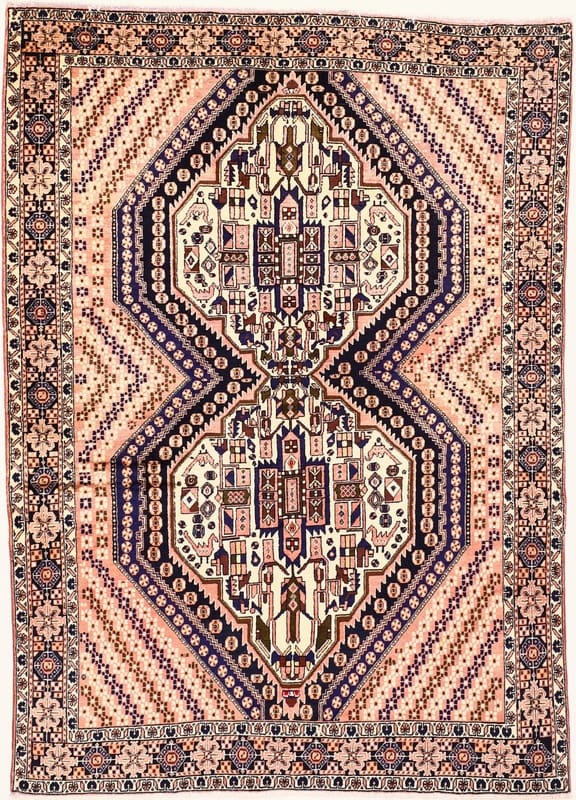 Afshar Orientteppich 212x153 cm, handgeknüpft, 100% Wolle