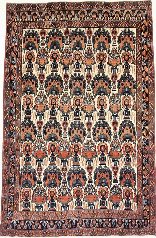 Afshar Teppich 310x218 cm, geometrisches Muster, handgeknüpft