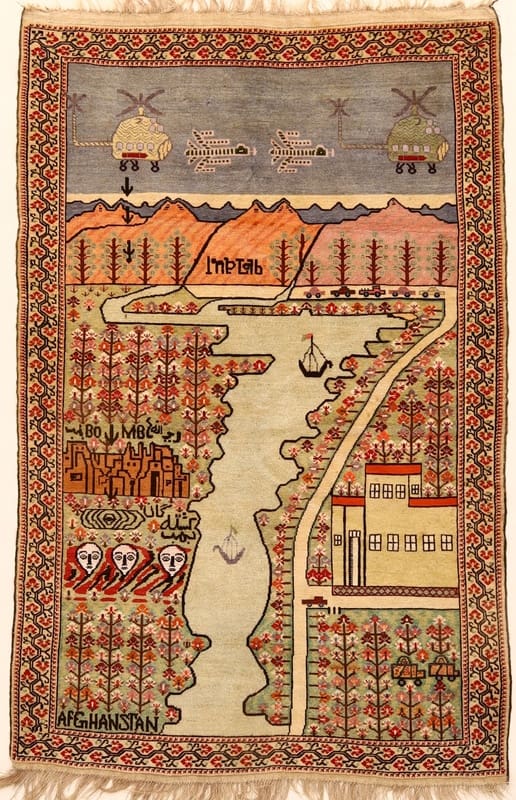 Antiker afghanischer Teppich 207x134 cm - handgeknüpft, Unikat