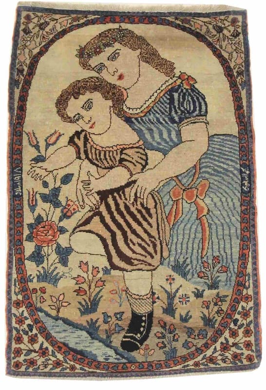 Antiker Bakhtiar Orientteppich 92x62 cm – handgeknüpft