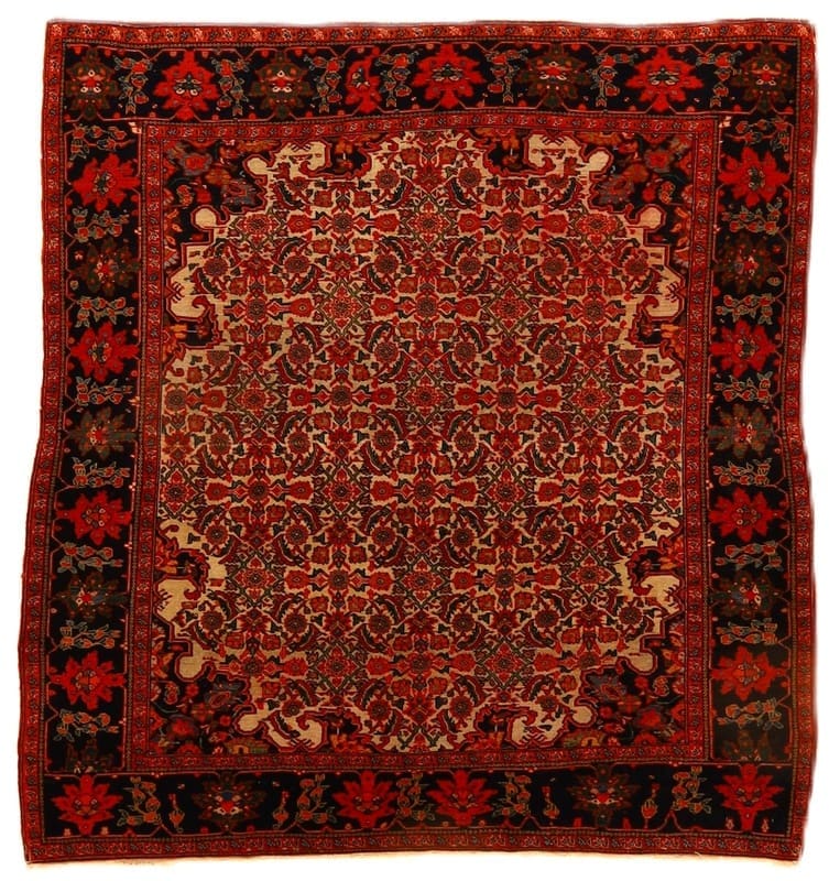 Antiker Farahan Teppich 145x134 cm, 80 Jahre alt, handgeknüpft