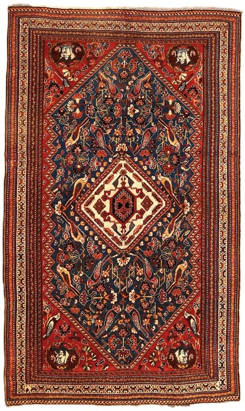 Antiker Ghashgai Teppich 245x146 cm – Handgeknüpftes Unikat 1950 H1
