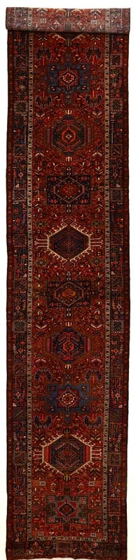 Antiker Heriz Orientteppich 557x106 cm – handgeknüpft aus Wolle