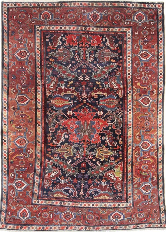 Antiker Heriz Teppich 229x163 cm - Handgeknüpft, Wolle, Orientteppich