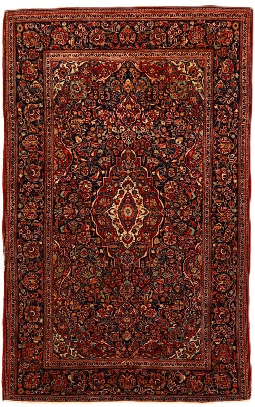 Antiker Kashan Teppich 202x128 cm - Perserteppich, handgeknüpft