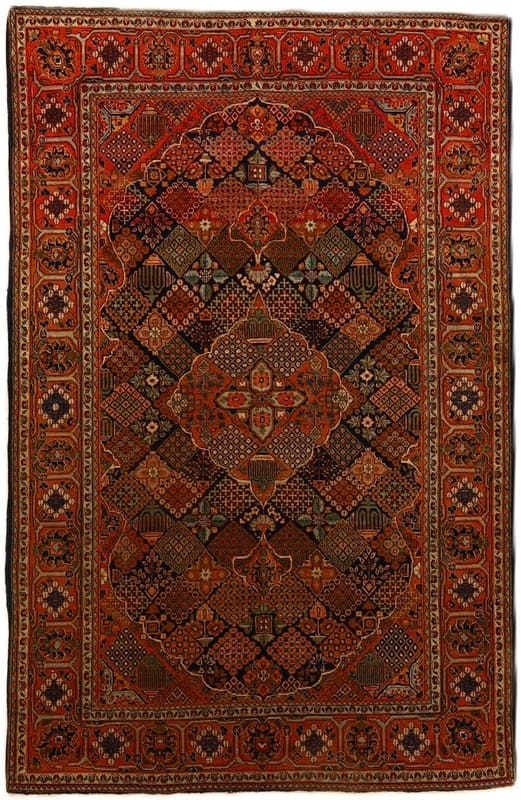 Antiker Kashan-Teppich 209x134 cm - Handgeknüpft, Perserteppich