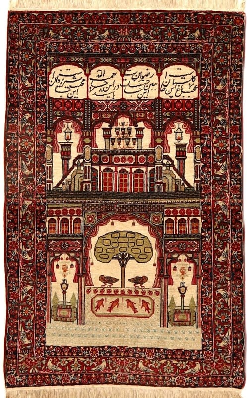 Antiker Kerman Teppich 131x81 cm – 90 Jahre Handwerkskunst, handgeknüpft