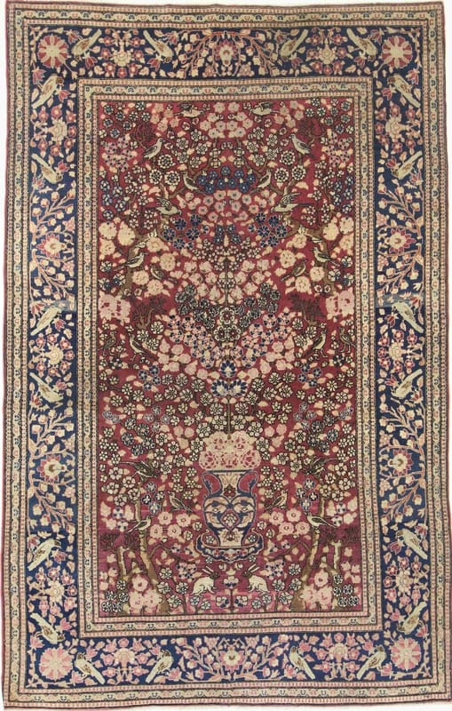 Antiker Kerman Teppich 214x136 cm – Handgeknüpft, Perserteppich