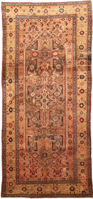 Antiker Malayer Teppich 367x165 cm – 95 Jahre, handgeknüpft