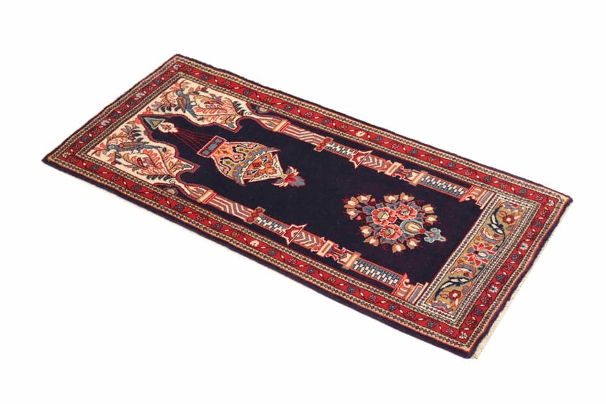 Antiker Sarough Teppich 136x62 cm – einzigartiges Design, handgeknüpft