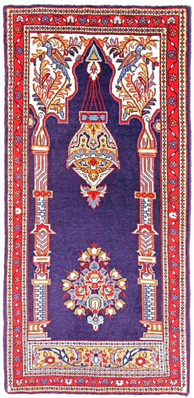 Antiker Sarough Teppich 136x62 cm – einzigartiges Design, handgeknüpft