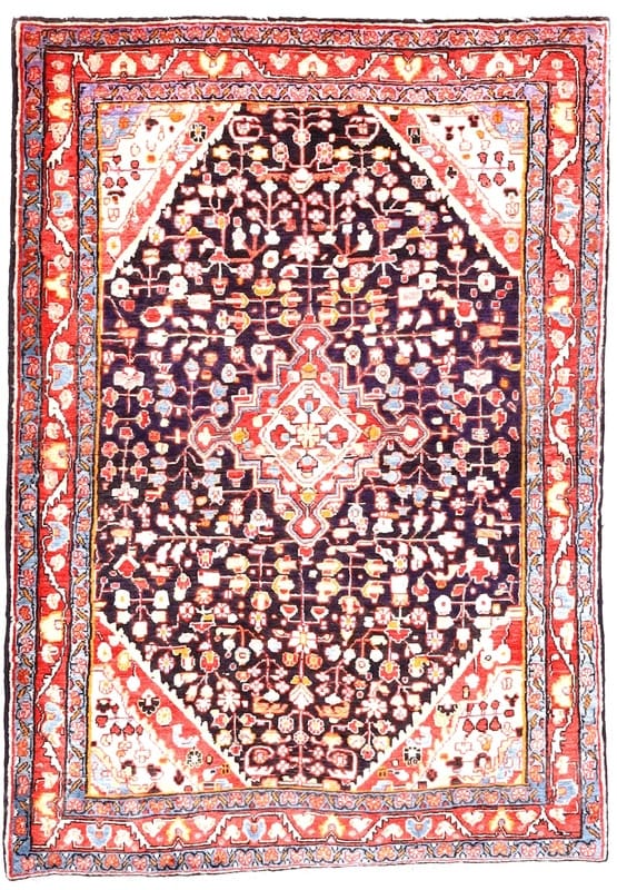 Antiker Sarough Teppich 158x103 cm mit einzigartigem Design – handgeknüpft