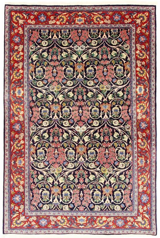 Antiker Sarough Teppich 212x142 cm – einzigartiges Design, handgeknüpft