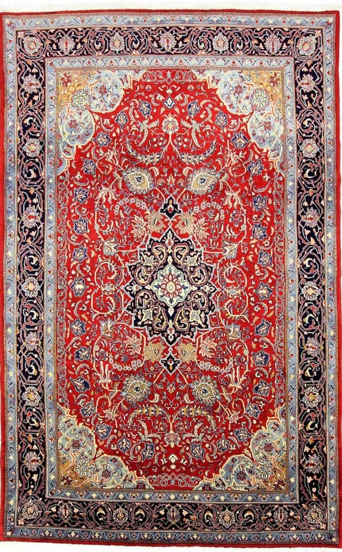 Antiker Sarough Teppich 339x215 cm mit einzigartigem Design, handgeknüpft