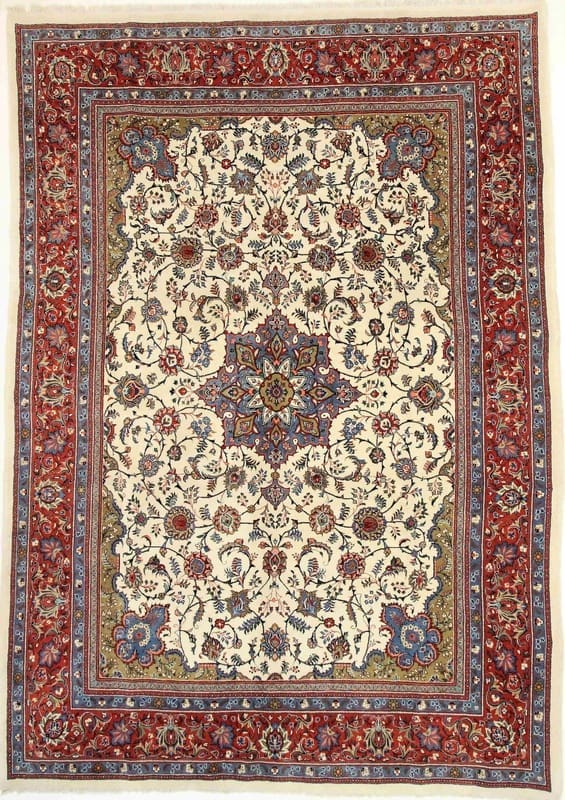 Antiker Sarough Teppich 393x283 cm - einzigartiges Design, handgeknüpft