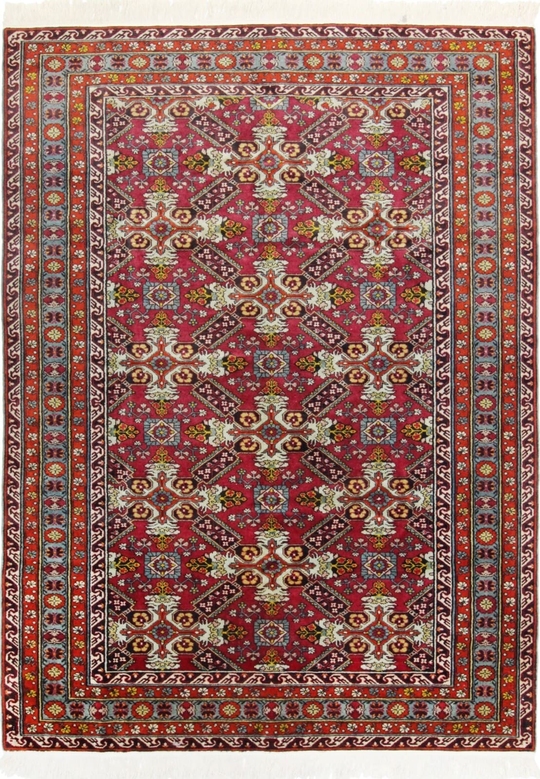 Antiker Shirvan Teppich 230x170 cm, handgeknüpft, 50 Jahre alt