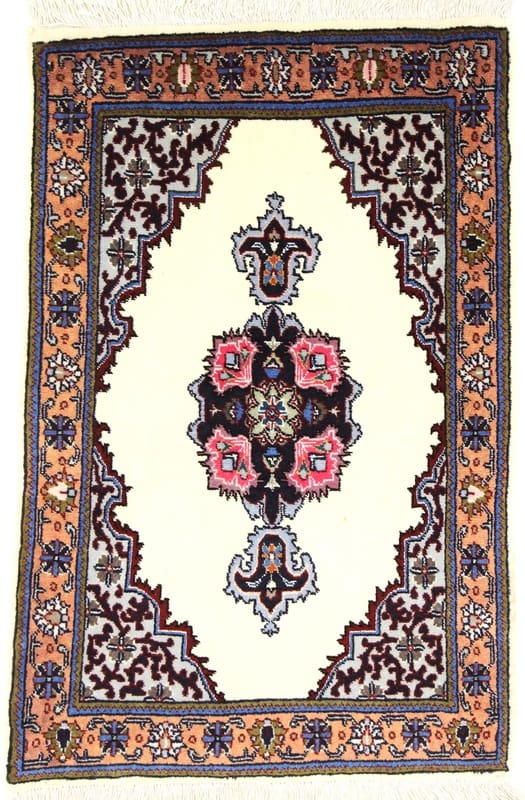 Antiker Tabriz-Teppich 89x57 cm, floral, handgeknüpft, Perserteppich
